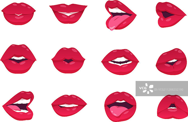 女人嘴唇卡通性感微笑图片素材