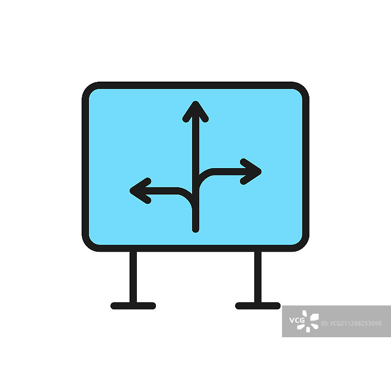 带有不同方向箭头的扁平路标图片素材