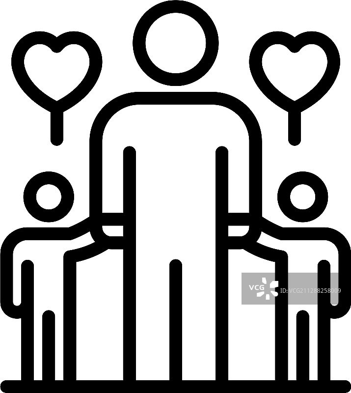 寄养家庭儿童图标轮廓样式图片素材