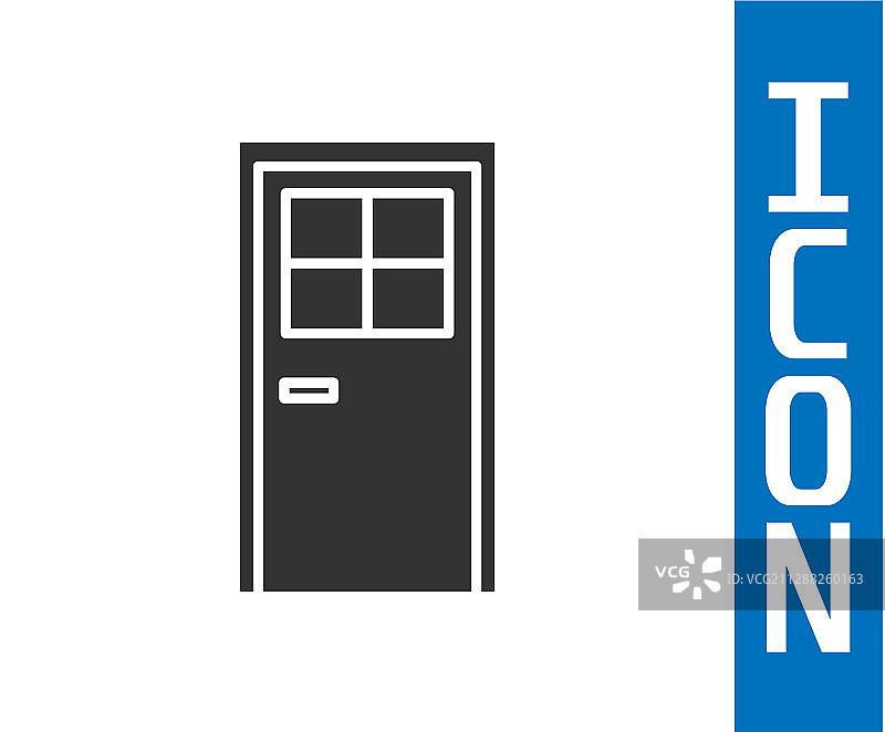 白色背景上的灰色关闭的门图标图片素材