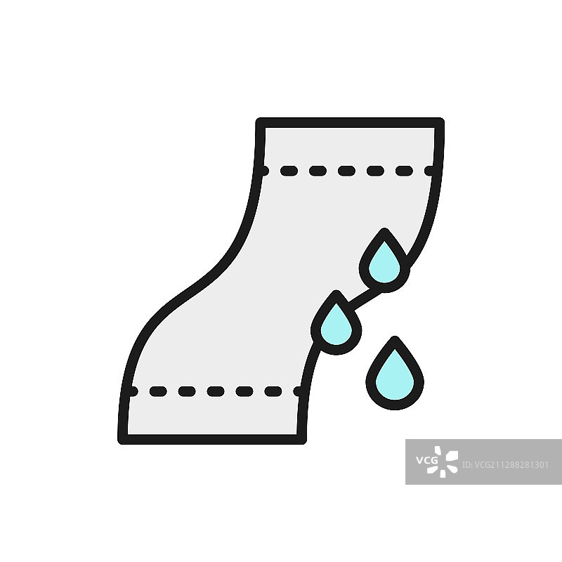 防水保护纸扁平彩色线条图标图片素材