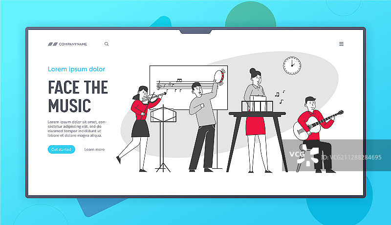 音乐学校网站上的儿童课程图片素材