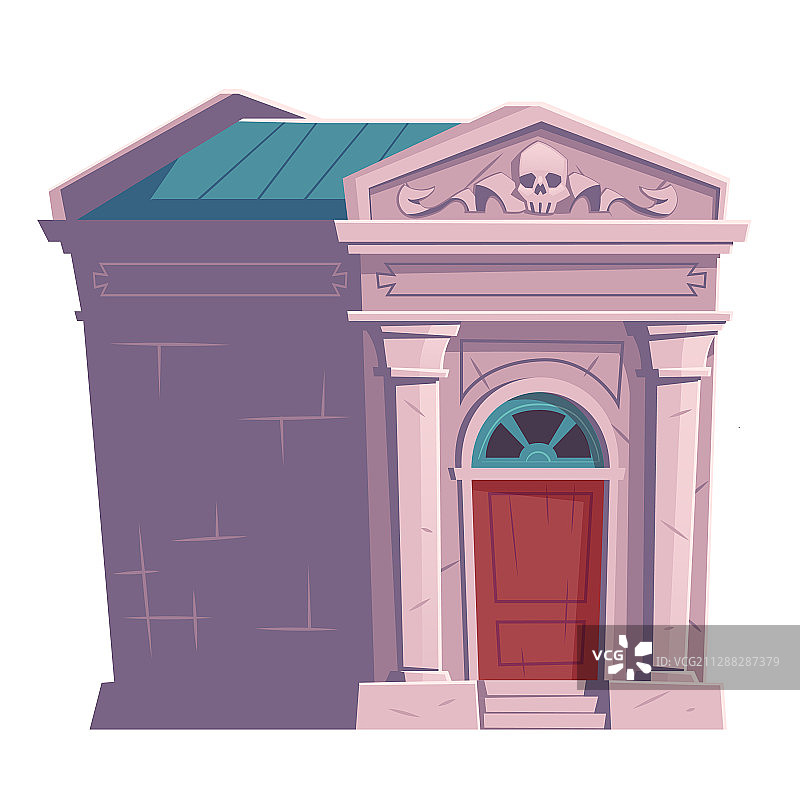 带头骨的墓地藏骨堂或地穴图片素材