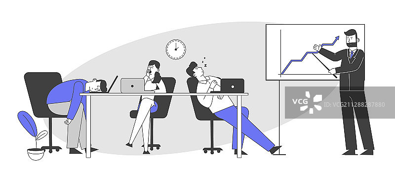 商业人士在会议或演示中感到无聊图片素材