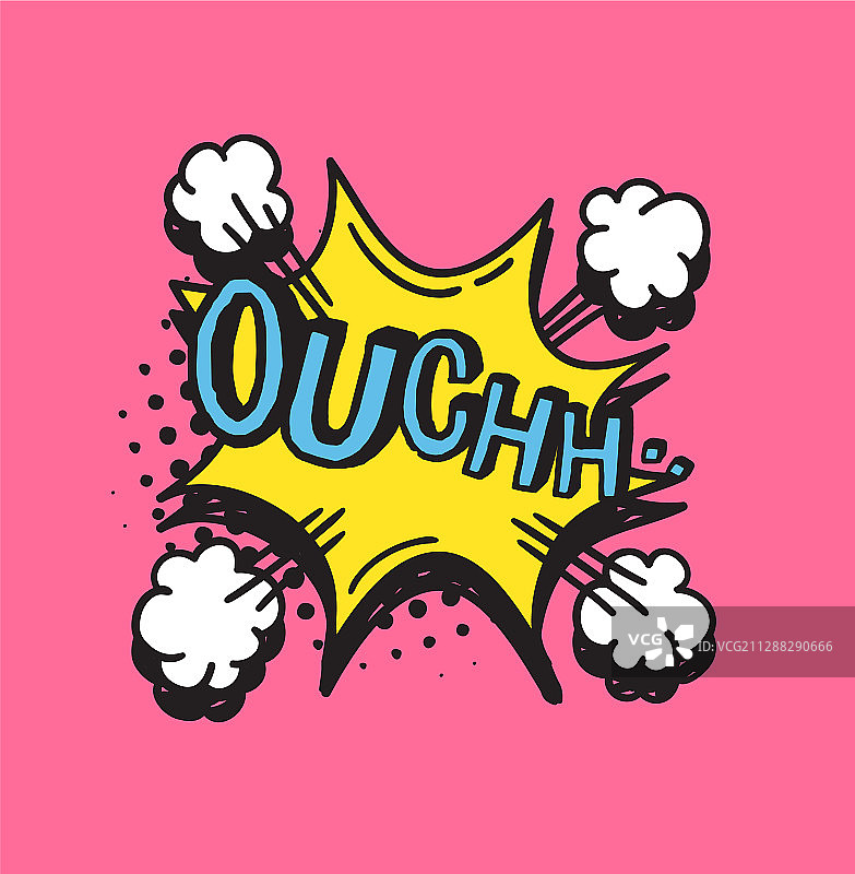 粉红色背景上的手绘文本气泡图片素材