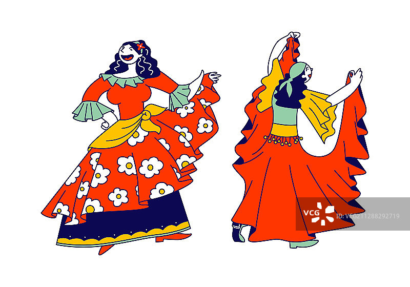 穿着时尚的吉普赛女郎图片素材