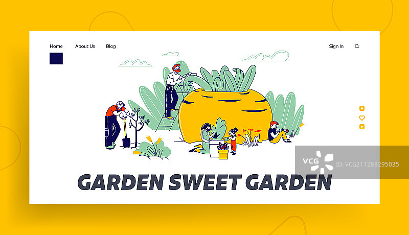 农民园艺爱好网站着陆页图片素材