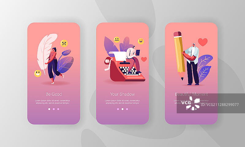 文学写作手机应用页面图片素材