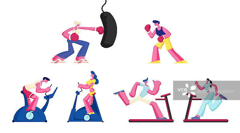 男女在健身房锻炼素材图片素材