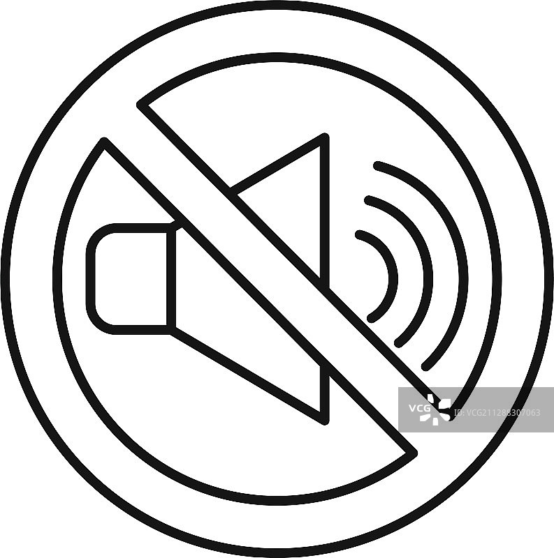 禁止声音，扬声器图标轮廓样式图片素材