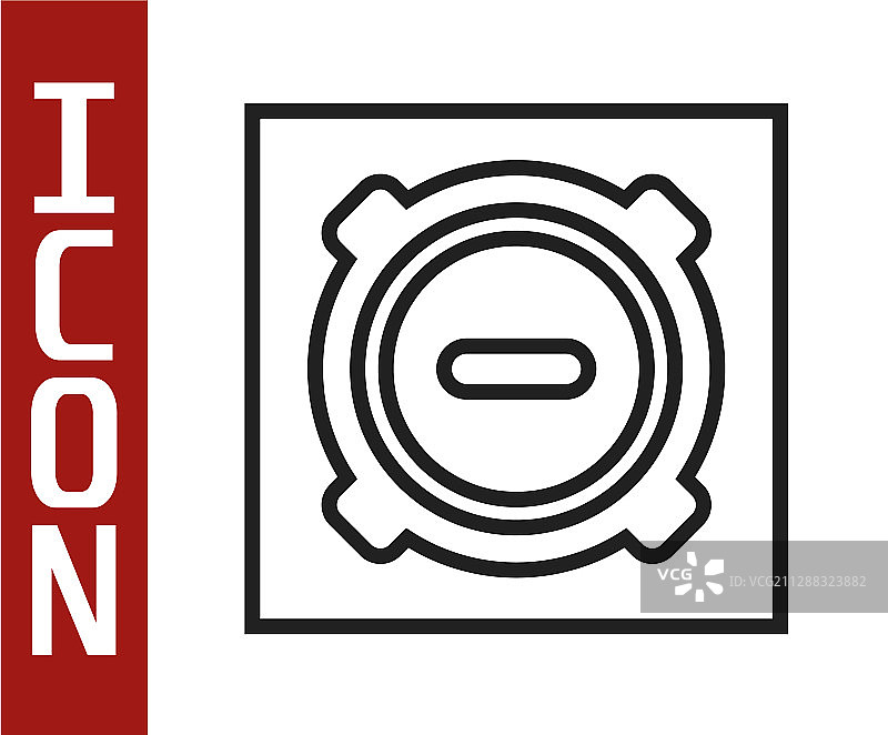 黑色线条沙井盖图标图片素材