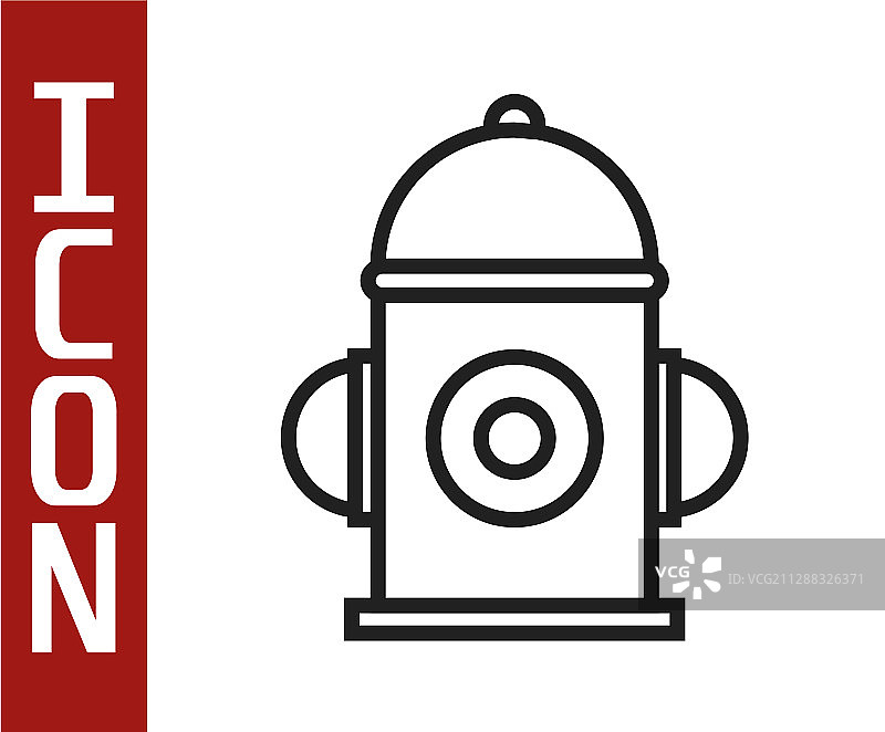 白色背景上的黑色消防栓图标图片素材