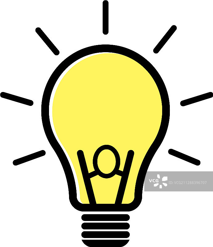 灯泡图标创意扁平设计图片素材