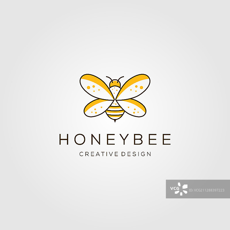 蜜蜂logo线条艺术设计图片素材
