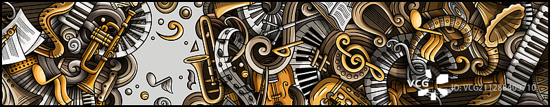 手绘经典音乐涂鸦banner图片素材