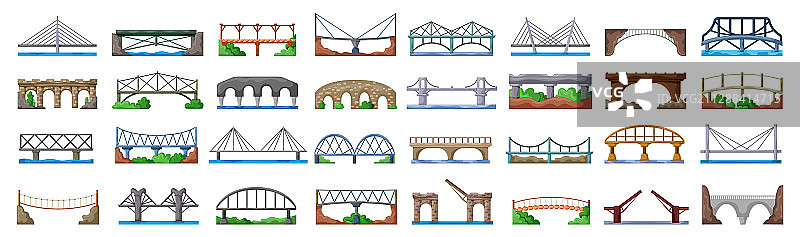 桥梁施工卡通图标图片素材