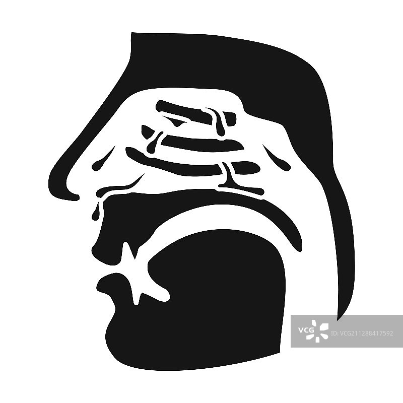 鼻咽图标黑色图标孤立图片素材
