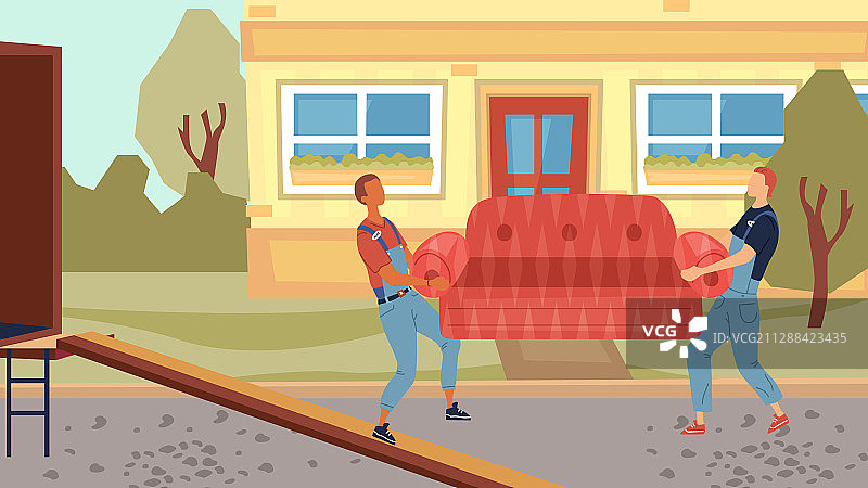 搬家与房地产概念搬运服务图片素材