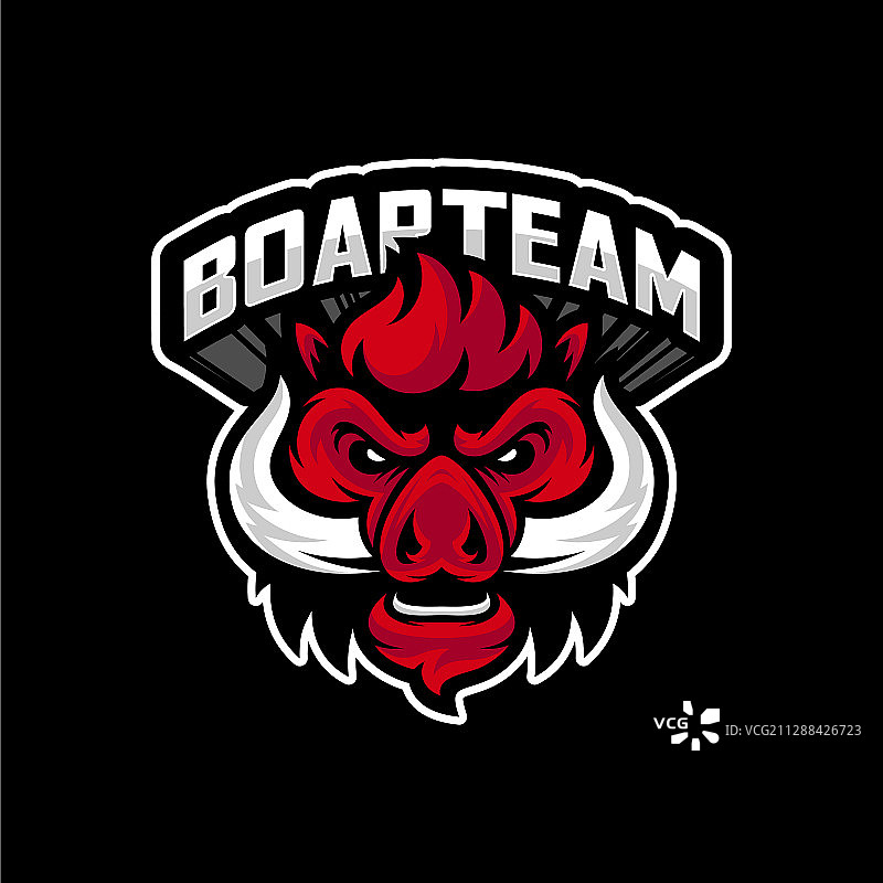 野猪电竞游戏吉祥物Logo模板图片素材