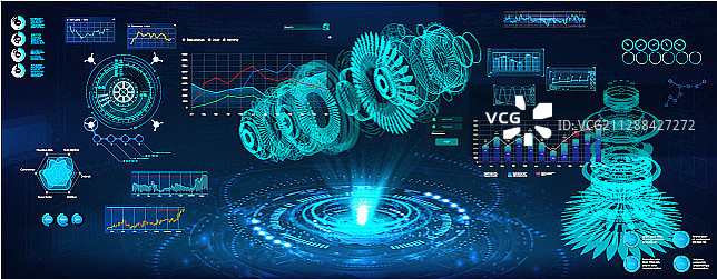 未来主义全息3D对象图片素材