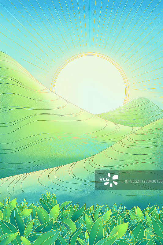 春天茶叶背景图片素材