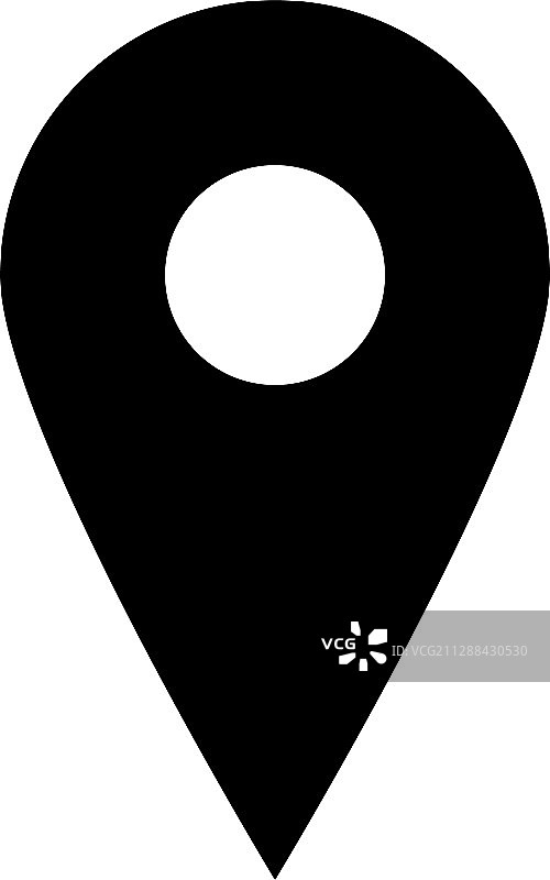 黑色地图指针扁平图标图片素材