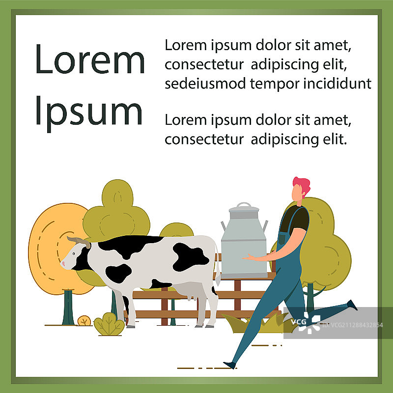 农民和新鲜乳制品广告banner图片素材