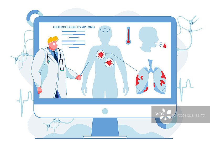 医生描述肺结核症状图片素材