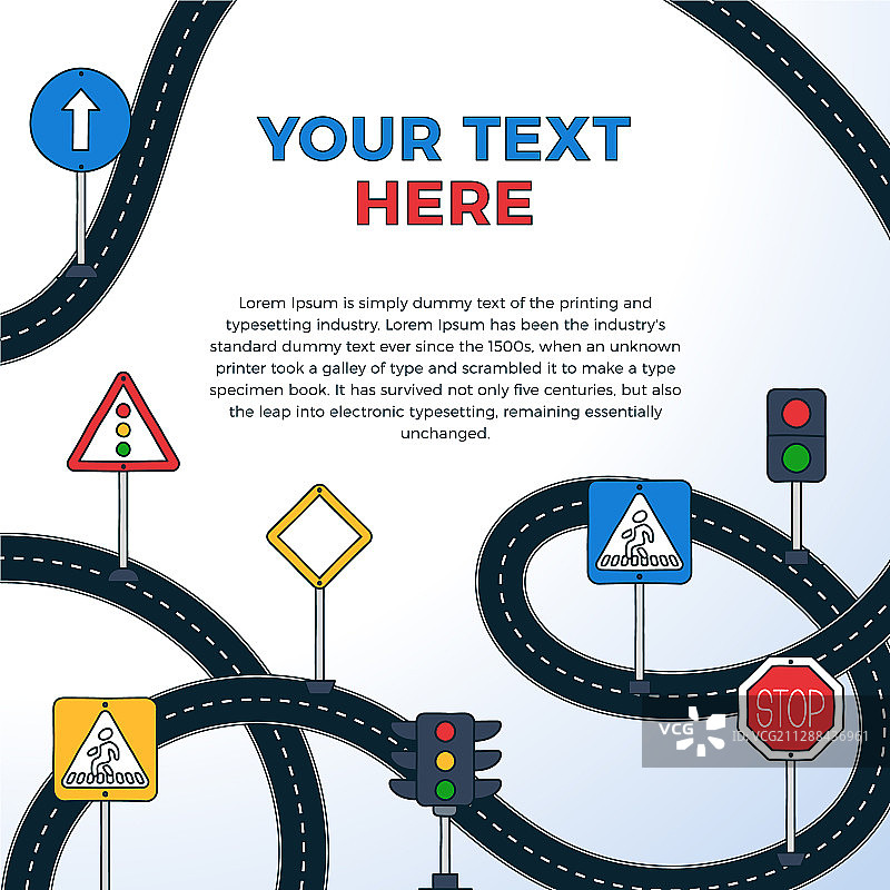 驾校道路标志牌宣传单banner海报卡片图片素材