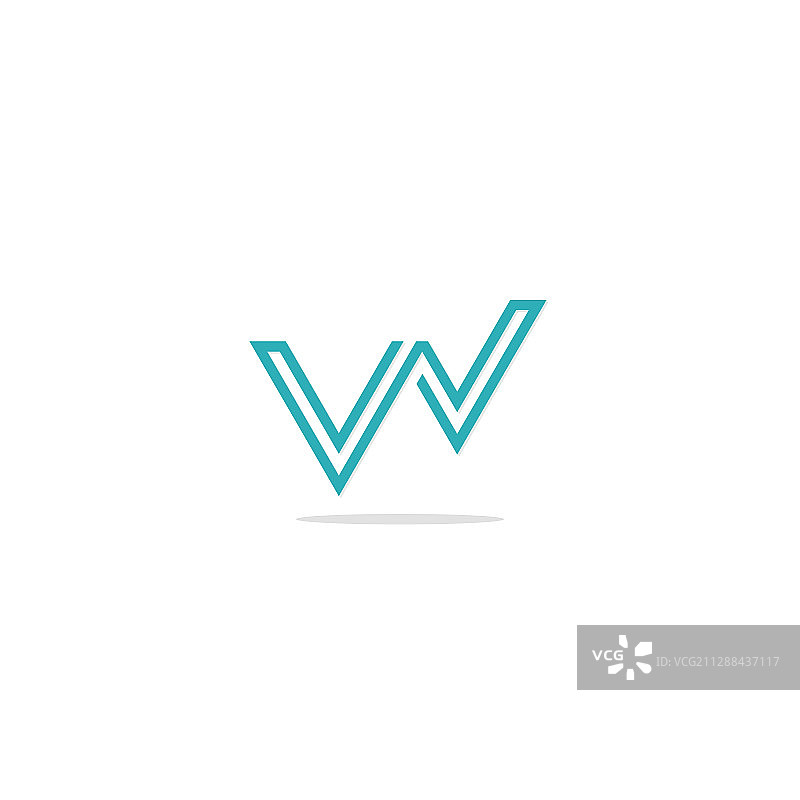 W首字母线条标志图片素材