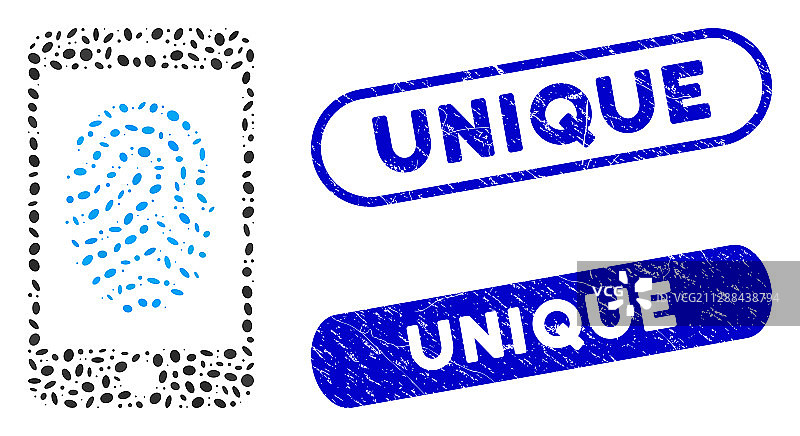 椭圆马赛克手机指纹授权图片素材