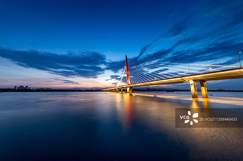 南昌英雄大桥夜景图片素材