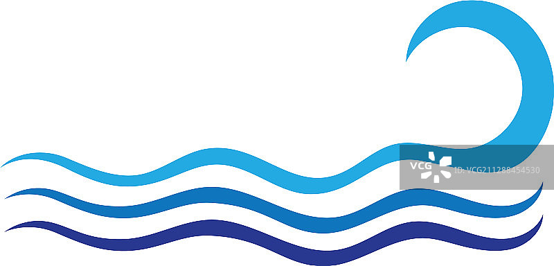 海浪Logo海洋风暴潮汐波浪图片素材