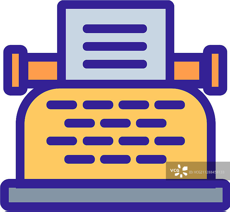 打字机图标轮廓符号图片素材