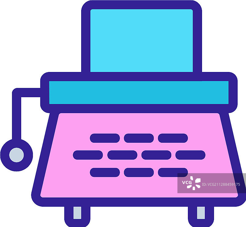 打字机图标轮廓符号图片素材