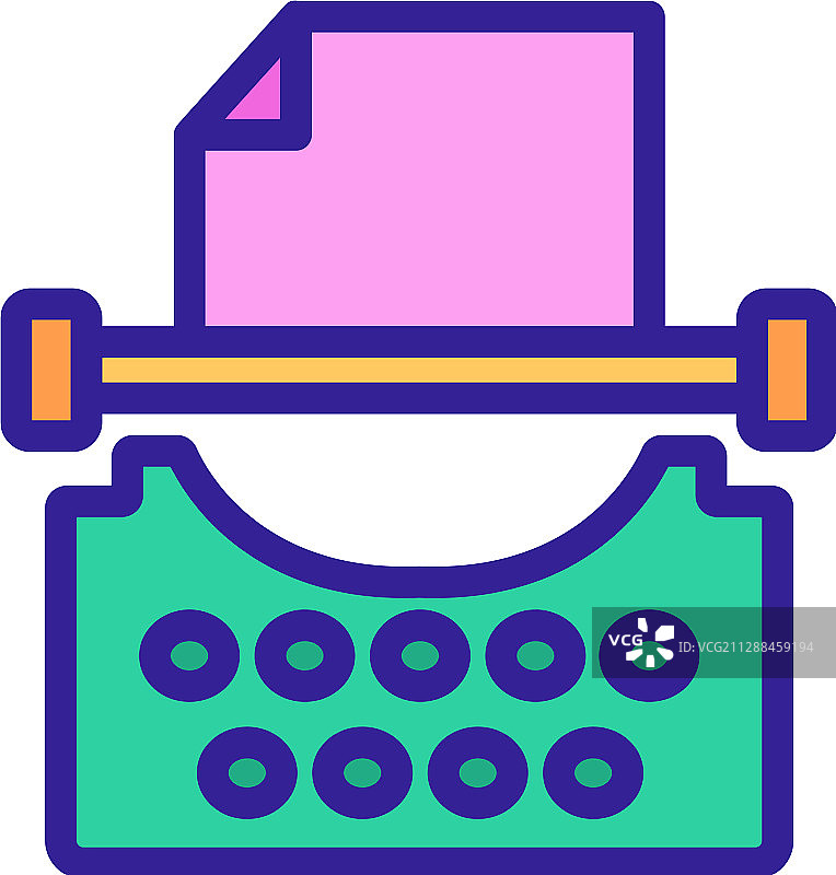 打字机图标轮廓符号图片素材