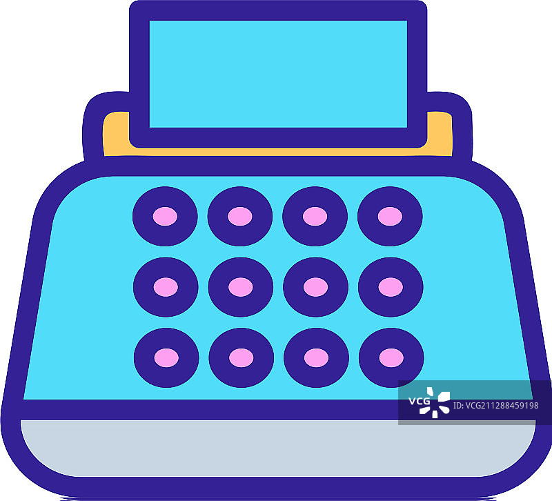 打字机图标轮廓符号图片素材