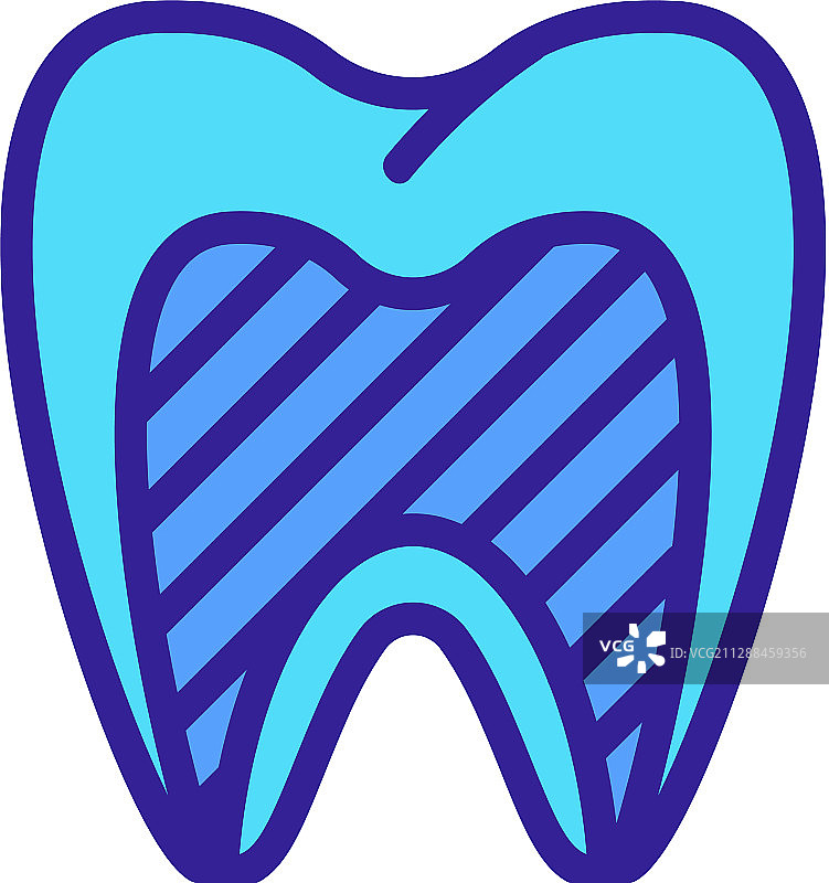 牙痛图标分离轮廓符号图片素材