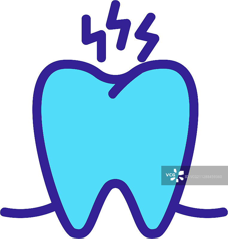 牙痛图标分离轮廓符号图片素材