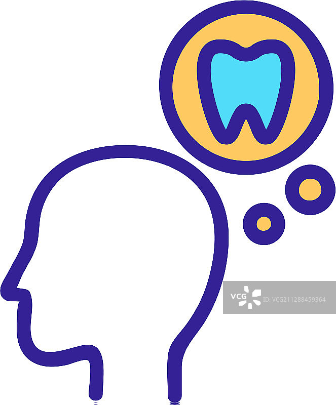 牙痛图标分离轮廓符号图片素材