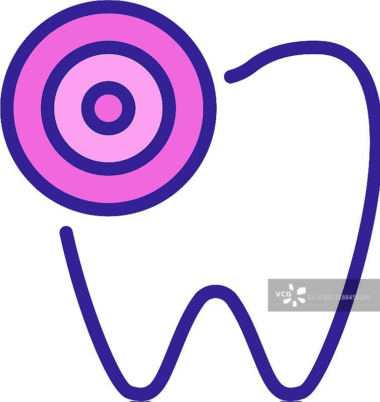 牙痛图标分离轮廓符号图片素材
