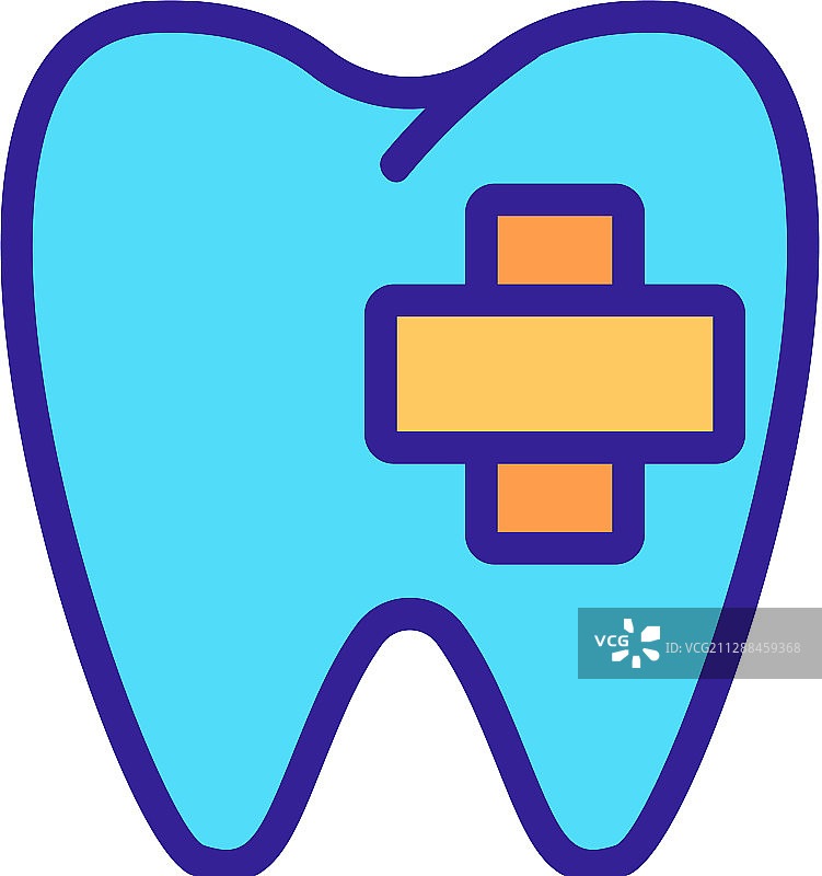 牙痛图标分离轮廓符号图片素材