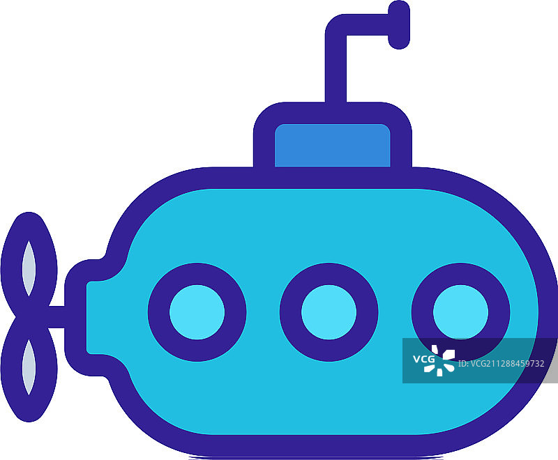潜望镜潜艇轮廓图标图片素材