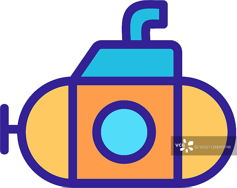 潜望镜潜艇轮廓图标图片素材