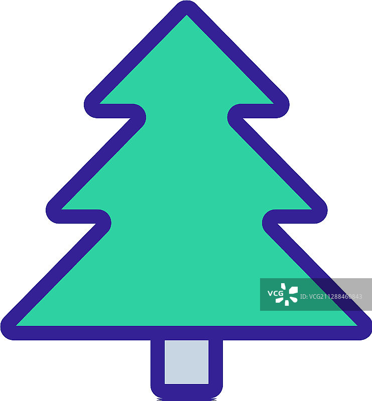 松树轮廓图标图片素材