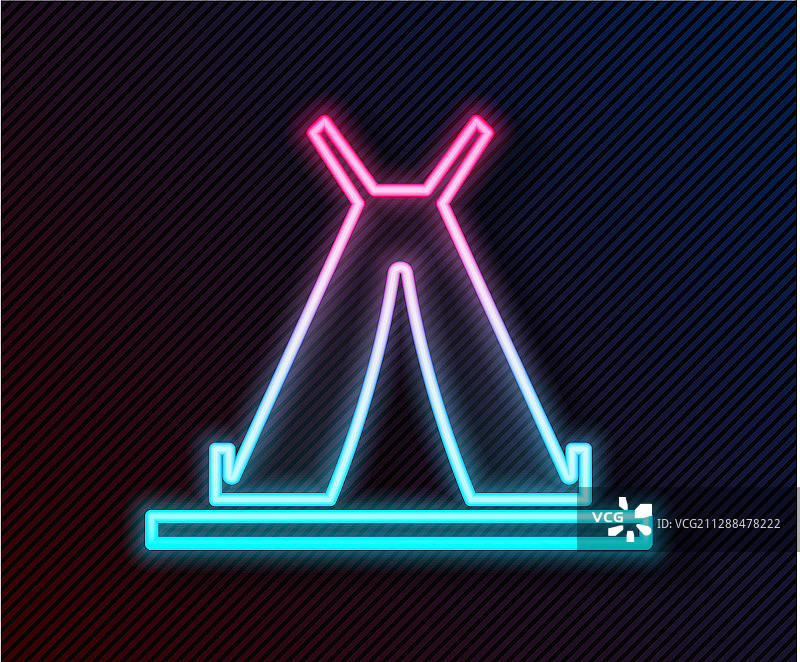 发光霓虹灯传统印度圆锥形帐篷图片素材