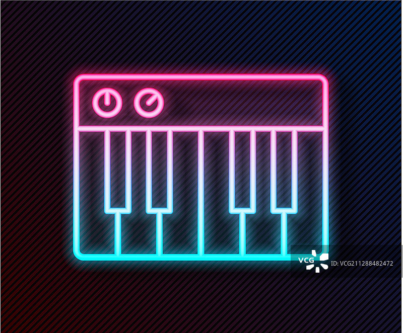 发光霓虹灯音乐合成器图标图片素材