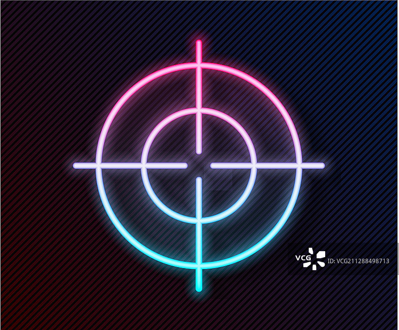 发光的霓虹灯运动靶标图标图片素材