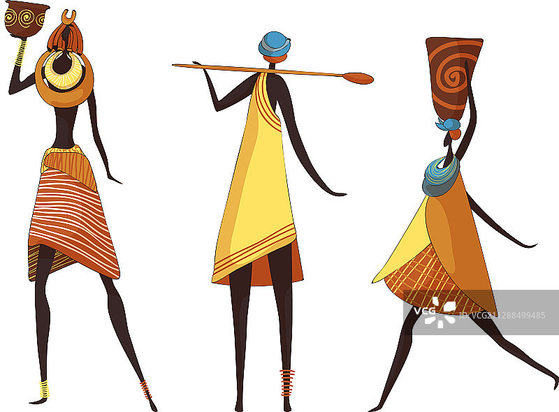 身穿部落服装的非洲妇女图片素材