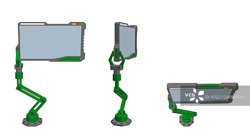 带有未来感显示器的机器人手臂3D模型图片素材